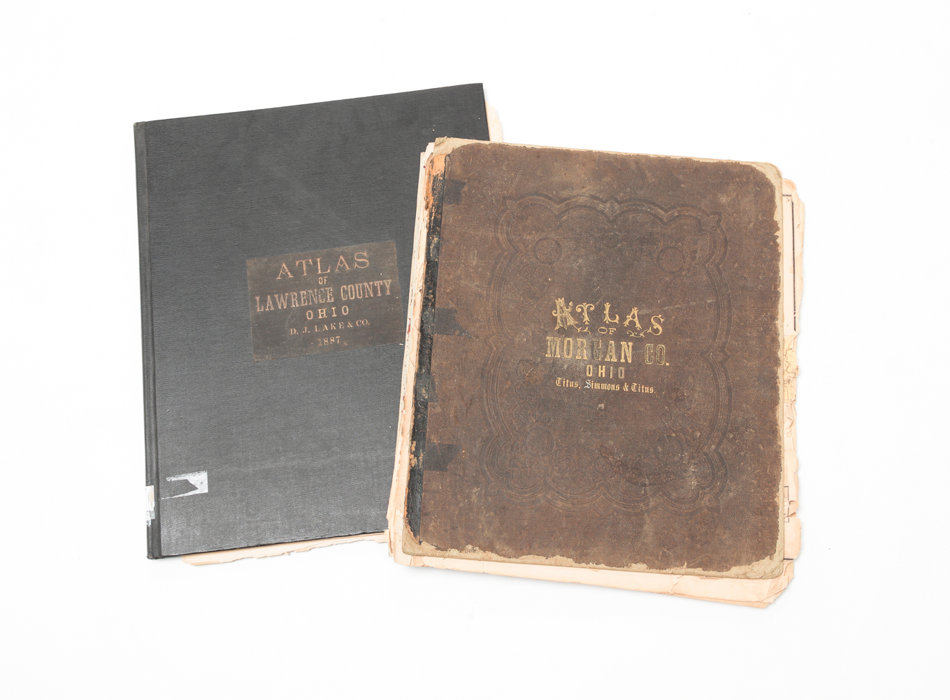 TWO OHIO COUNTY ATLAS'. Late 19th