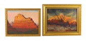 TWO OIL LANDSCAPE PAINTINGS, O