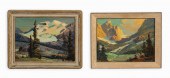 TWO OIL ON BOARD MT. LANDSCAPE