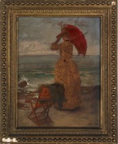 Two oil on board paintings one