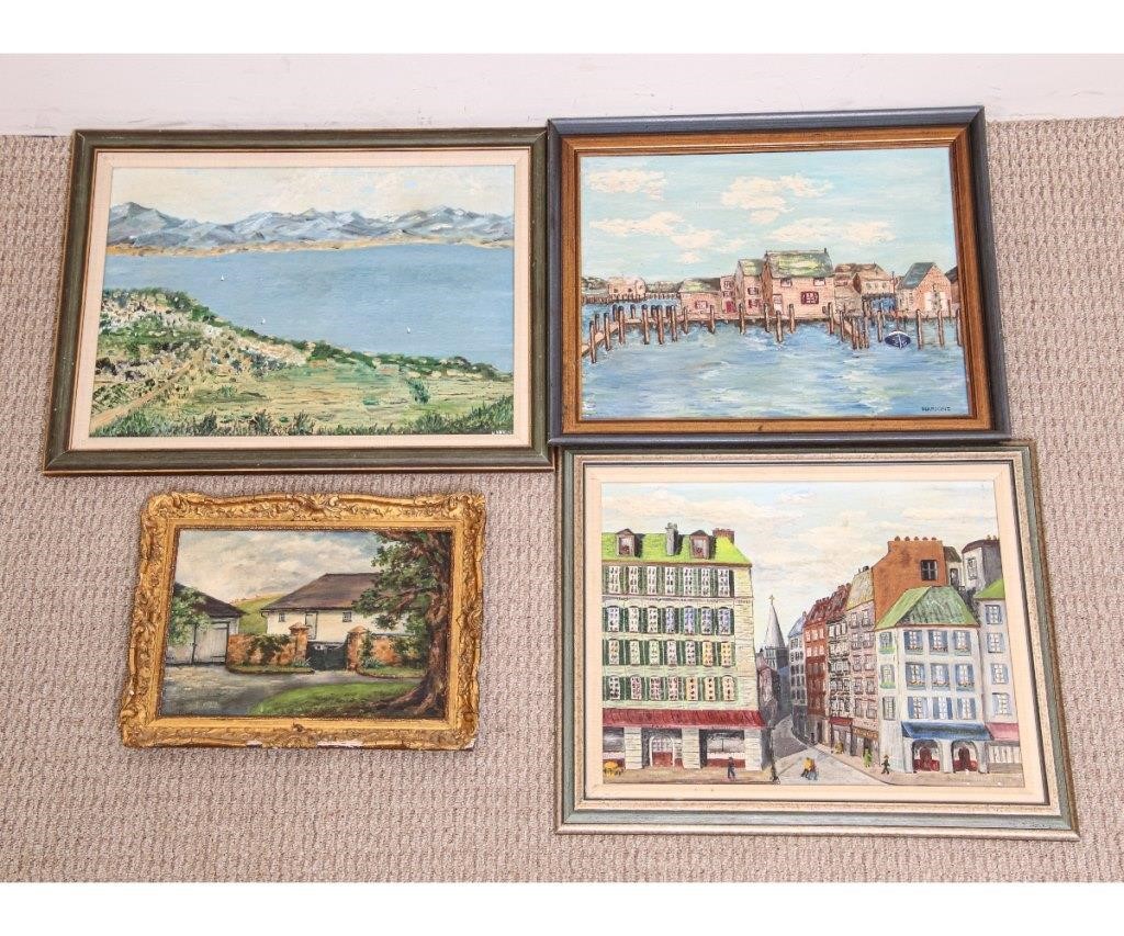 Two oil on board paintings of New