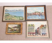 Two oil on board paintings of