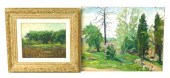 TWO OIL ON BOARD PAINTINGS IN