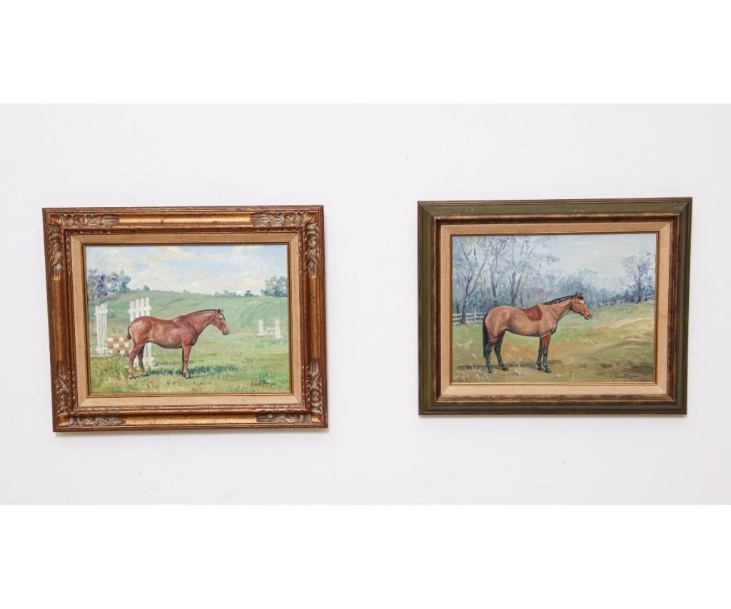 Two oil on canvas equine portraits,