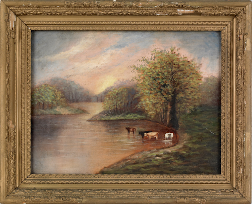 Two oil on canvas landscapes one