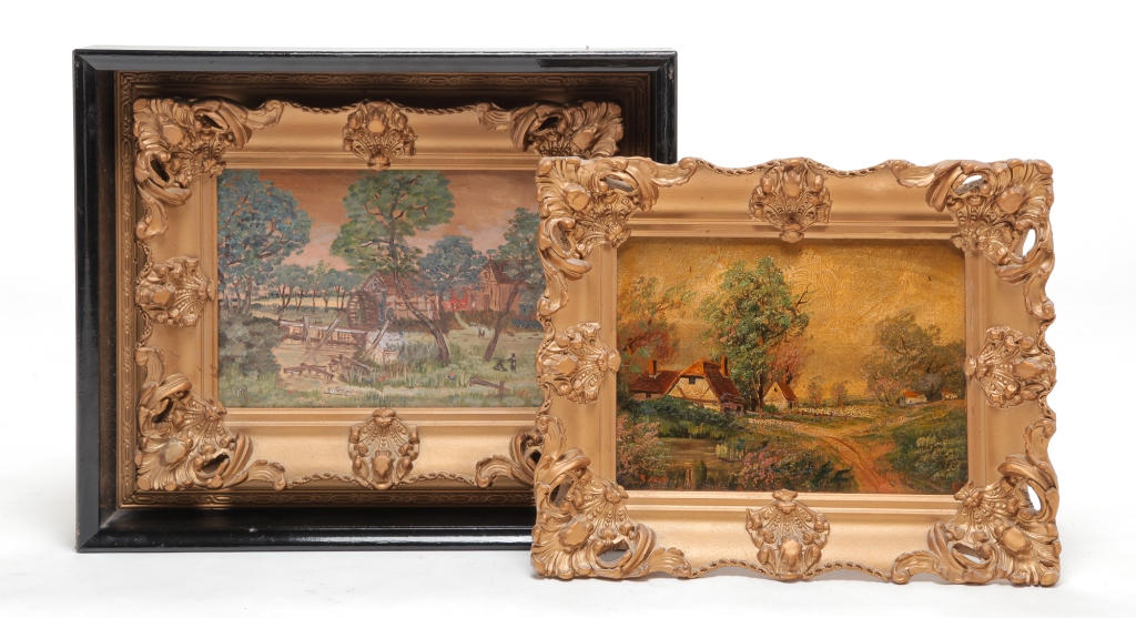TWO OIL ON CANVAS LANDSCAPES.