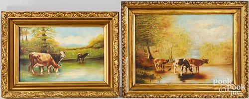 TWO OIL ON CANVAS PASTORAL
