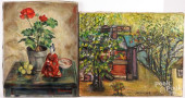 TWO OIL ON CANVAS WORKS<br>Two