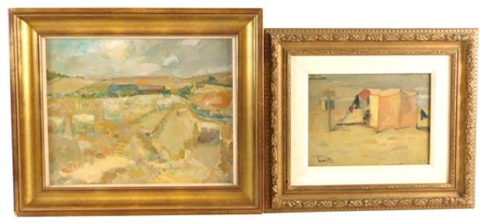TWO OIL ON PANEL LANDSCAPES, THE