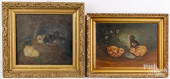 TWO OIL PAINTINGS OF CHICKS, L