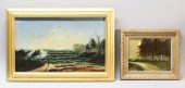 TWO OIL PAINTINGS ONE LANDSCAP