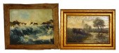 TWO OIL PAINTINGS, THE FIRST O