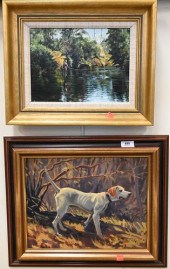 TWO OIL SPORTING PAINTINGSTwo