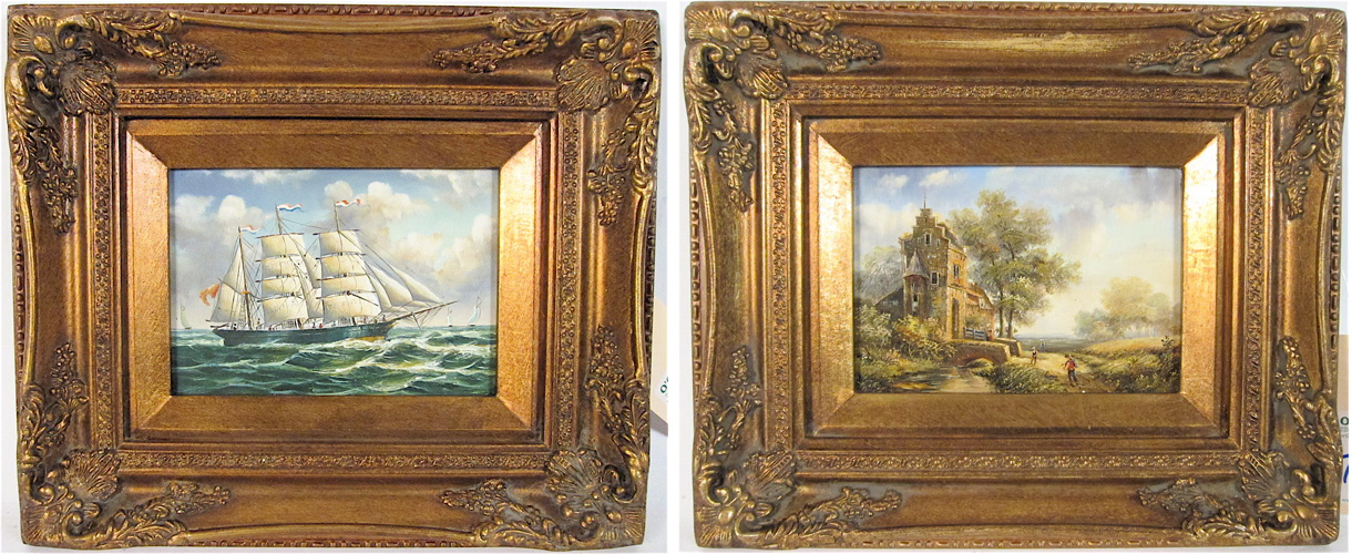 TWO OILS ON BOARD One depicting a