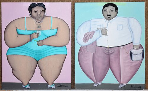 TWO OILS ON MASONITE SIGNED PH.