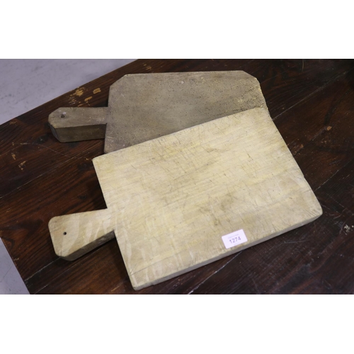 Two old French slab chopping