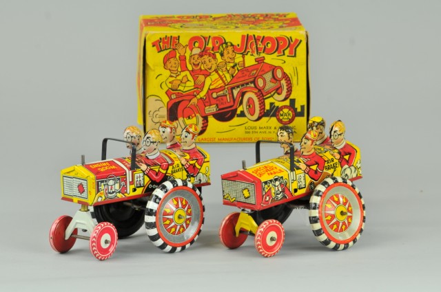 TWO OLD JALOPY AUTOS Marx toys