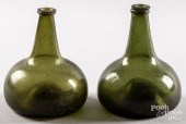 TWO OLIVE GLASS ONION BOTTLES