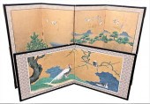 TWO ORIENTAL FOLDING SCREENS,