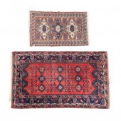 TWO ORIENTAL HANDWOVEN RUGS Th