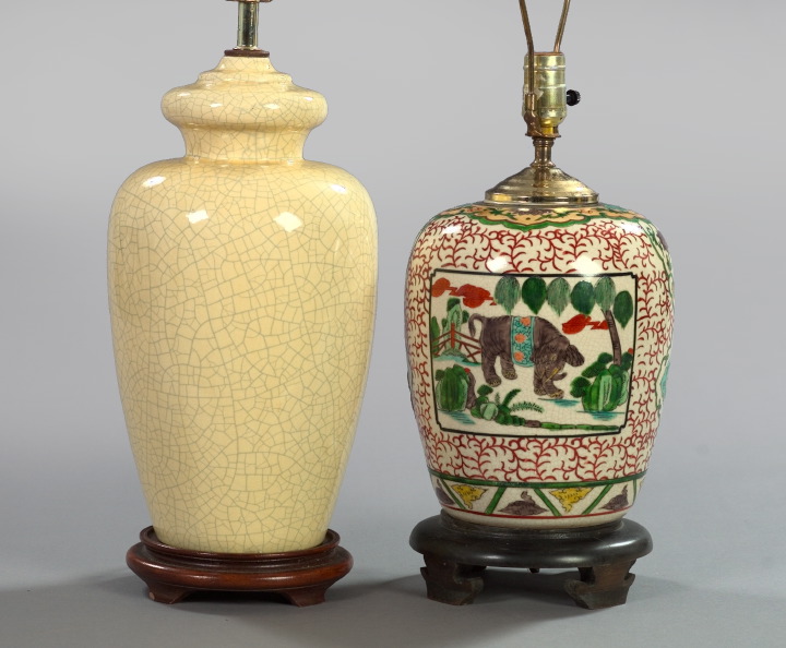 Two Oriental Porcelain Lamps, 
