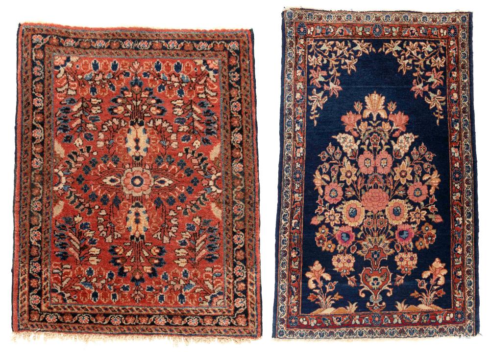 TWO ORIENTAL RUGS: 1'11" X 2'5" AND