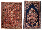 TWO ORIENTAL RUGS: 1'11" X 2'5