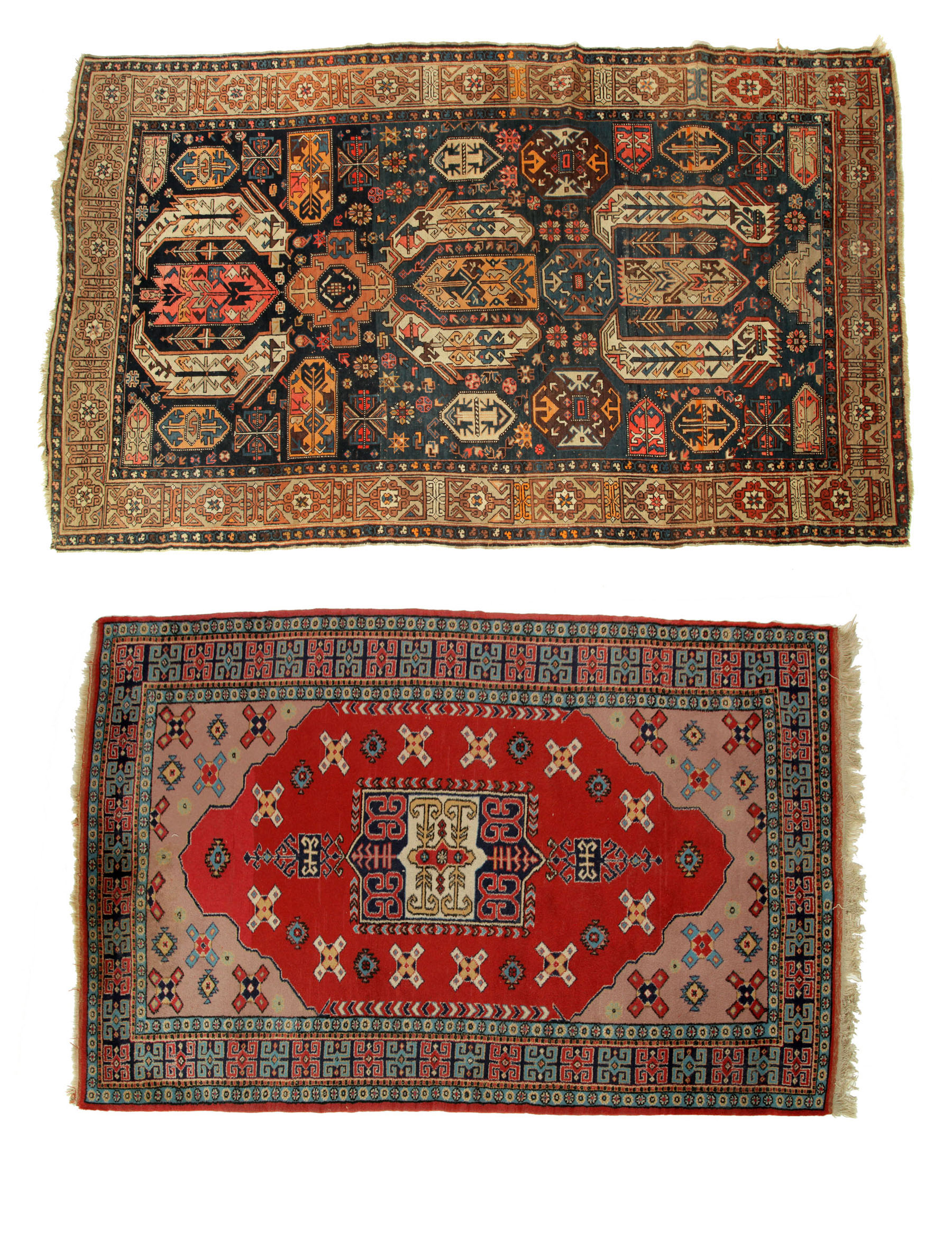 TWO ORIENTAL RUGS.  Caucasian.