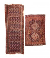 TWO ORIENTAL RUGS. First quart