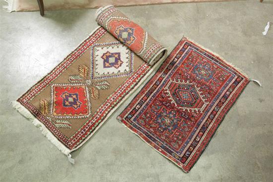 TWO ORIENTAL RUGS. Persian mat