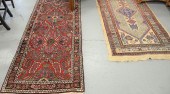 TWO ORIENTAL RUNNERS, 2' 9" X