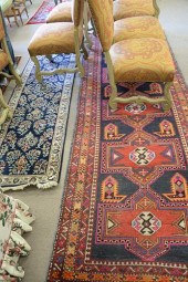 TWO ORIENTAL RUNNERS, 3' 8" X