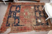 TWO ORIENTAL THROW RUGS, ONE V