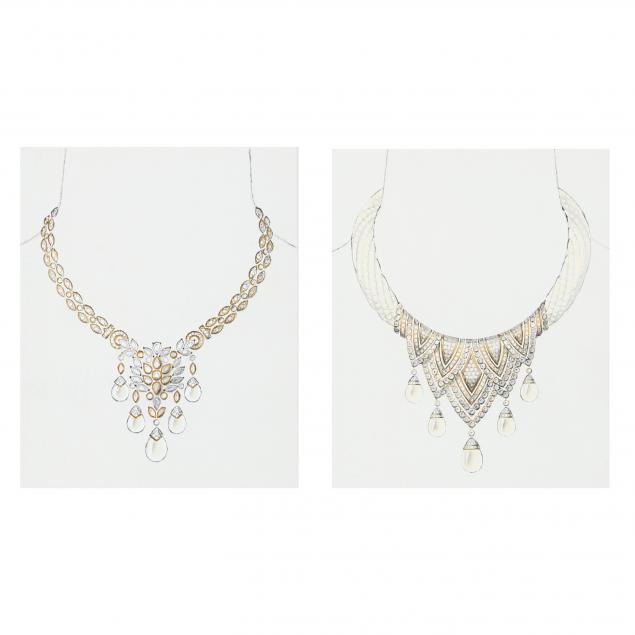 TWO ORIGINAL COSTUME JEWELRY DESIGN