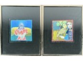 Two original mixed media on pa