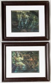 TWO ORIGINAL WATERCOLOR ILLUST