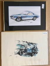 TWO ORIGINAL WATERCOLORS - RAC