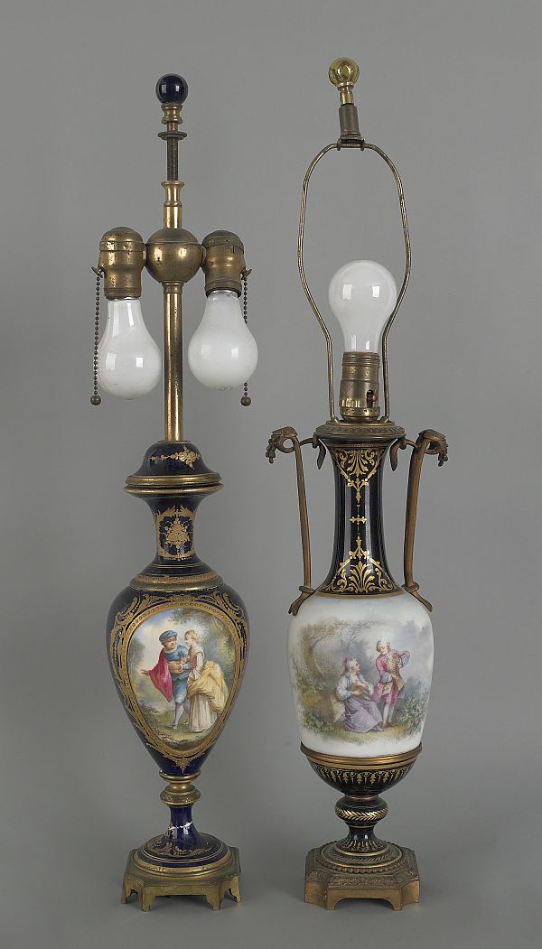 Two ormolu mounted porcelain