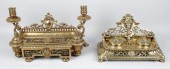 TWO ORNATE VICTORIAN BRASS INK