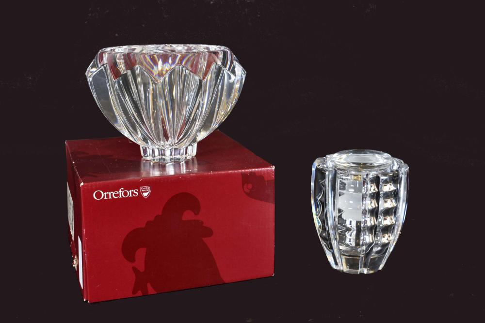 TWO ORREFORS COLORLESS GLASS