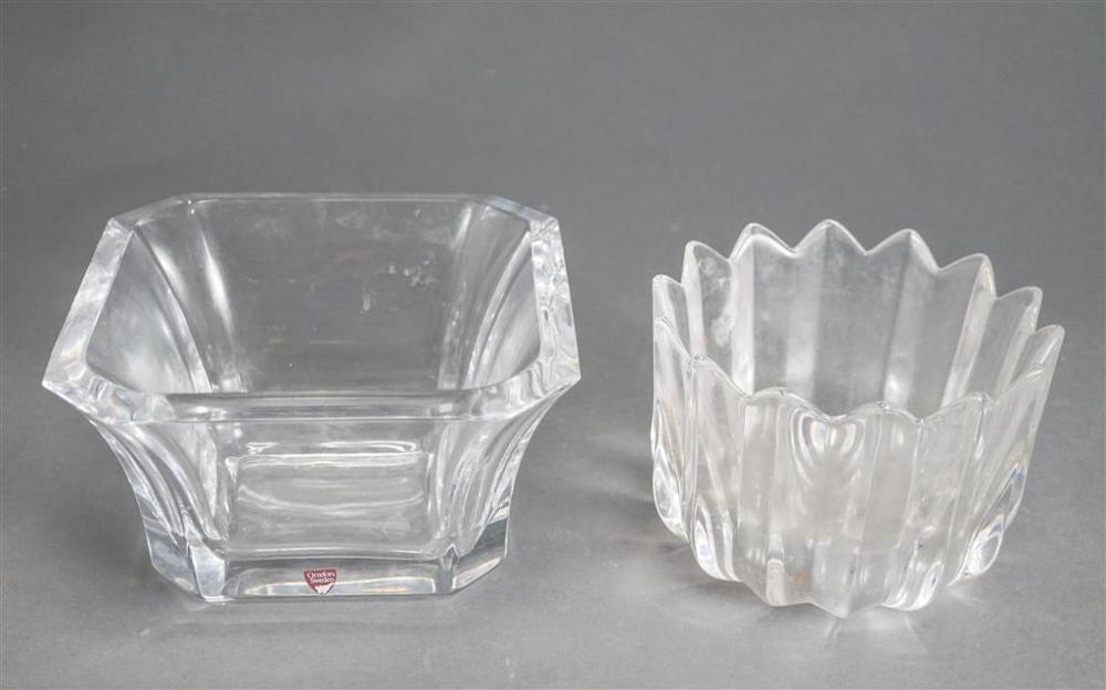 TWO ORREFORS CRYSTAL BOWLS, H: