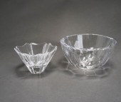TWO ORREFORS CRYSTAL MOLDED GL