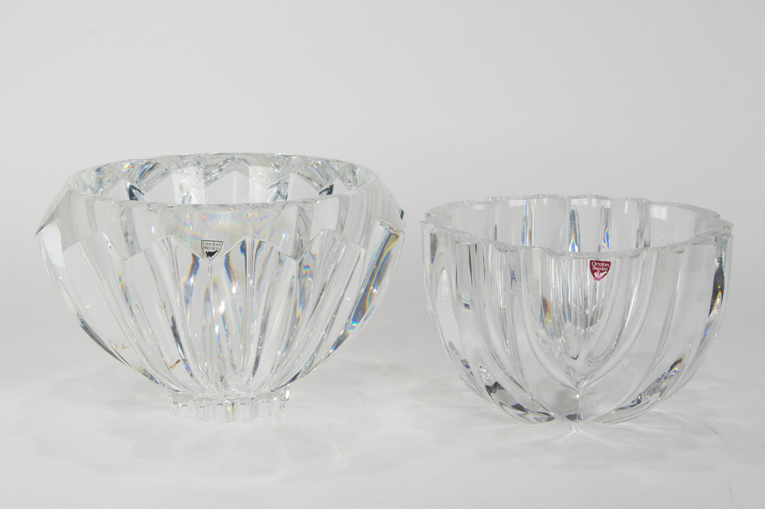 TWO ORREFORS GLASS BOWLS Two
