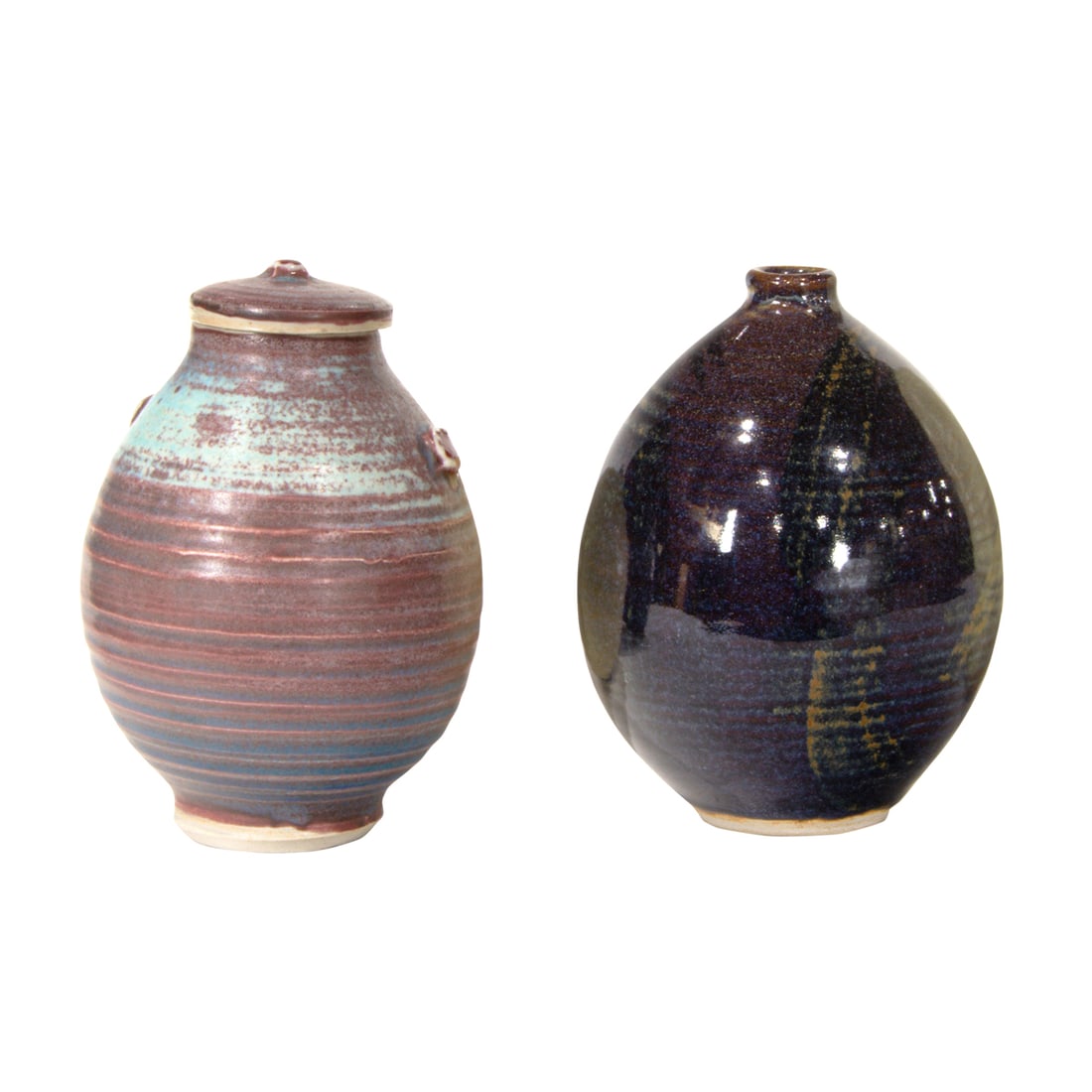 TWO OTTO HEINO PORCELAIN GLAZED