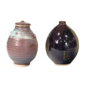 TWO OTTO HEINO PORCELAIN GLAZE