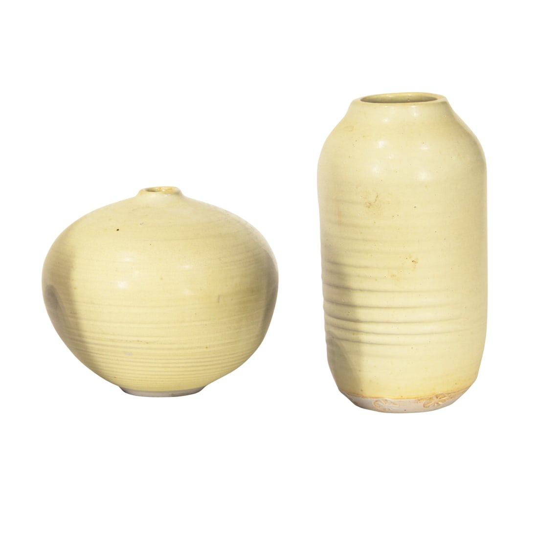 TWO OTTO HEINO PORCELAIN YELLOW