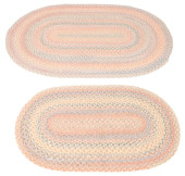 TWO OVAL BRAIDED WOOL RUG<br>T