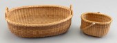 TWO OVAL NANTUCKET BASKETS CON