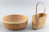 TWO OVAL NANTUCKET-STYLE BASKE