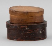 TWO OVAL PANTRY BOXES 19TH CEN